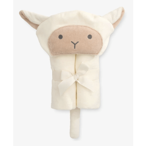 Cream Lambie Hooded Baby Bath Wrap – Elegant Baby