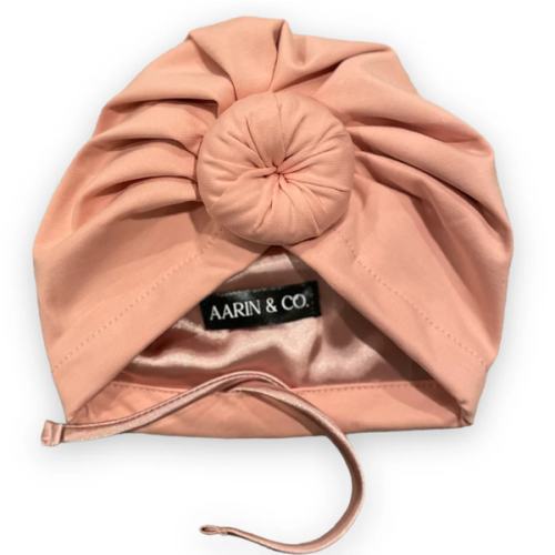Adjustable Satin Lined Turban-Bubblegum – Aarin & Co.