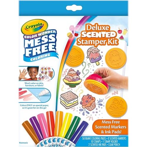 Crayola Color Wonder Mess Free Coloring Set, 50 Blank Coloring Pages, Scented Color Wonder Stamps and Markers, Refill Set