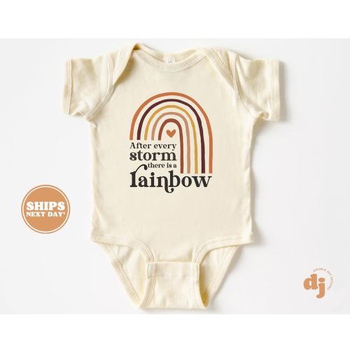 IVF Baby, Rainbow Baby, Cute Vintage Baby Bodysuit, Newborn, After Every Storm There is a Rainbow #5029