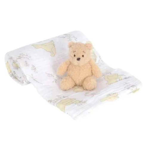 Lambs & Ivy Swaddle Blanket & Plush Toy Gift Set, Winnie The Pooh