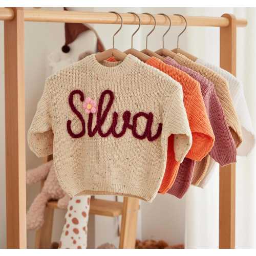 Custom Embroidered Baby Name Sweater, Baby Name Sweater, Embroidered Sweater, Personalised baby Jumper, Baby Gifts, Christmas Gift