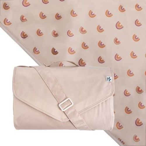 Tiny Twinkle Waterproof Picnic Blanket | 5'x7' 100% Recycled Polyester, Sandproof, Foldable & Portable for Beach, Camping, Travel (Boho Rainbow)