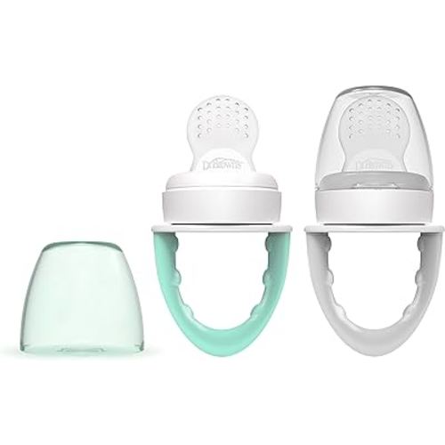 Dr. Brown's Fresh First Silicone Feeder, Mint & Grey, 2 Count