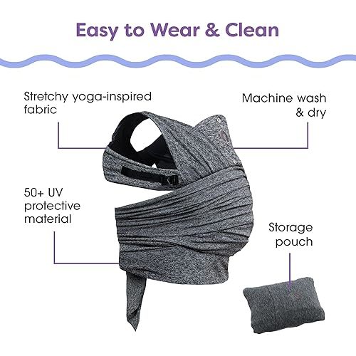 Boppy ComfyFit Adjustable Baby Carrier, 8-35lbs, Heathered Gray, Hybrid Carrier, Newborn to Toddler with Adjustable Straps & Comfort of A Baby Wrap