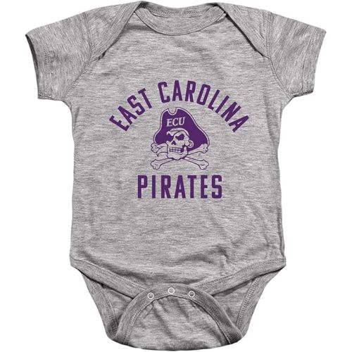 Official One Color Pirates Logo Unisex Infant Snap Suit for Baby - 12 Months - Athletic Heather