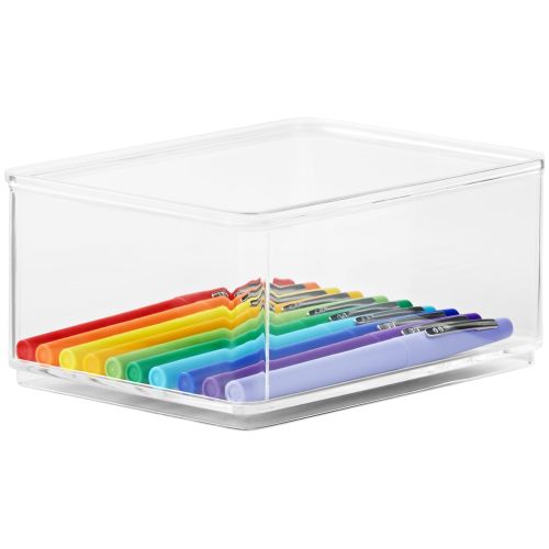 The Home Edit Medium Clear Storage Bin Inserts, 4 Pack, 6.24" x 4.68" x 2.95"