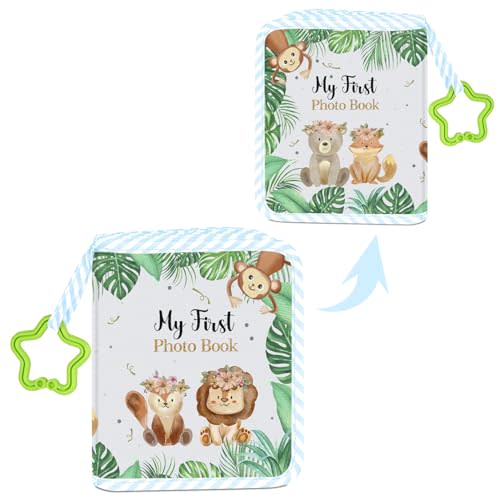 Safari Baby Photo Album - Soft Family Photo Book for Toddlers & Newborns, 5.5 x 7 inch