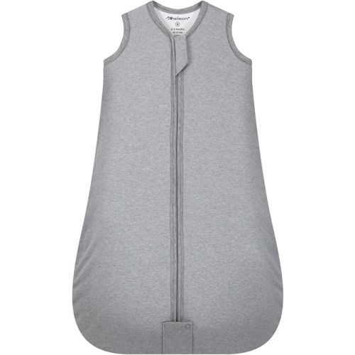 Mosebears Sleep Sack Baby Winter Wearable Blanket with 2-Way Zipper,2.5 TOG Cotton Sleep Sack Unisex (Grey, 0-6 Months)