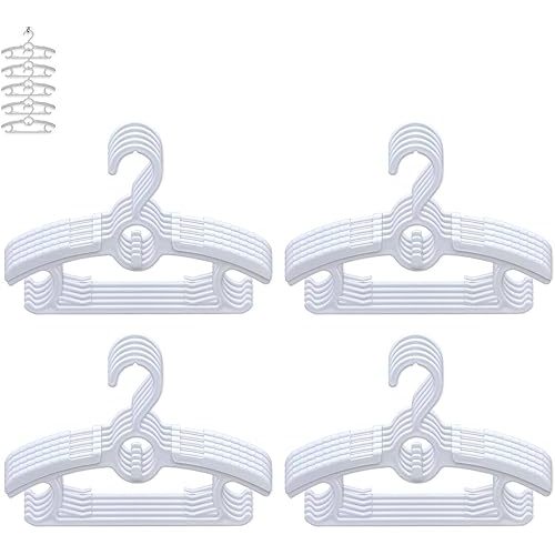 Baby Hangers 20 Pieces 11“-14‘’ Retractable Non-Slip Adjustable Multifunctional Children's Hanger Baby Hangers (White)