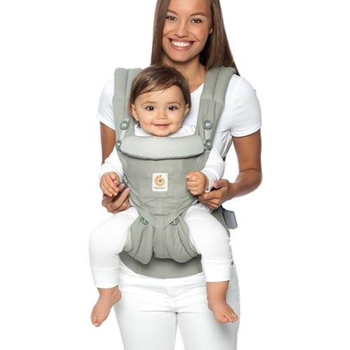 Ergobaby Omni 360 All-Position Baby Carrier for Newborn to Toddler with Lumbar Support (7-45 Pounds), Pearl Grey, One Size (Pack of 1)