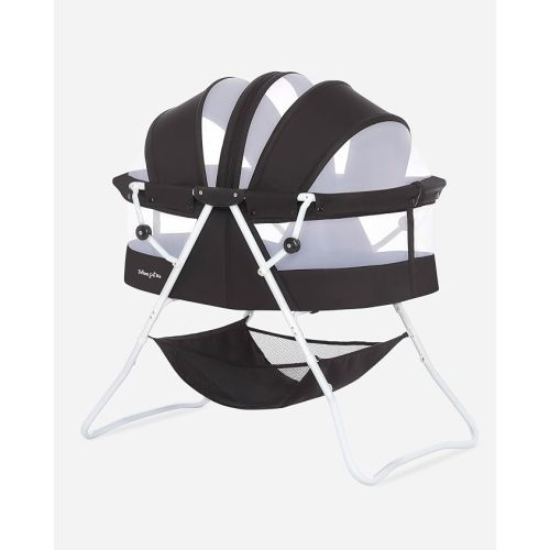 Dream On Me Karley Portable Infant Bassinet, Double Mesh Canopy, Black