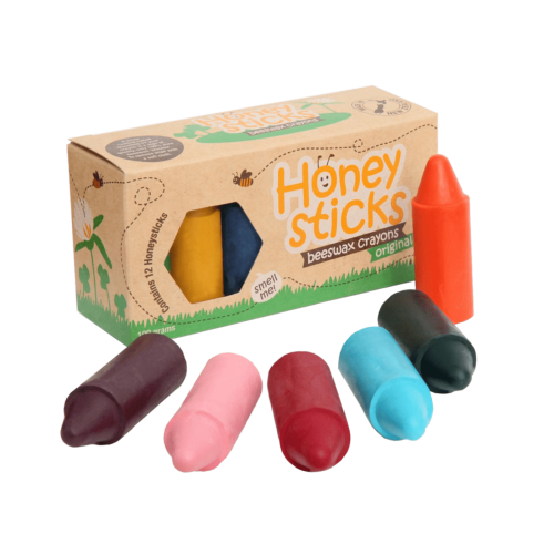 Natural Beeswax Crayons - Eco Friendly Crayons, 100% Pure Beeswax, 12 Colors