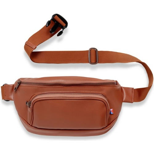 Kibou Faux Leather Diaper Belt Bag, Brown