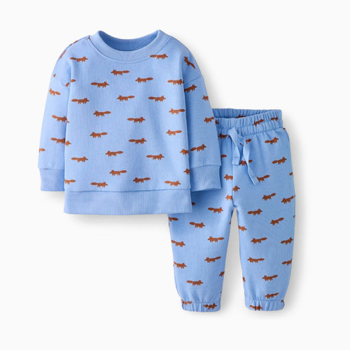 Hanna Andersson Baby French Terry Sweatsuit Set - Foxy, 3-6 M