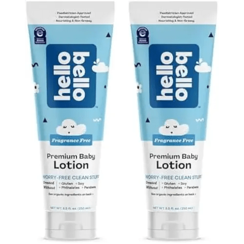 Hello Bello premium Baby Lotion | Vegan and Cruelty Free Moisturizing, Non-Greasy Lotion for babies and Kids | Fragrance Free | 8.5 FL Oz (1 Pack)