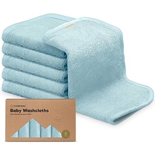 6-Pack Baby Washcloths - Soft Viscose Derived from Bamboo Washcloth, Baby Wash Cloths, Baby Wash Cloth for Newborn, Kids, Bath Baby Towels, Face Towel, Face Cloths for Washing Face(Sky)