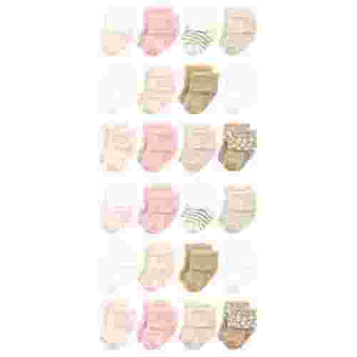 Hudson Baby Cotton Rich Baby Terry Socks 24-Pack, Pink Cheetah, 0-6 Months