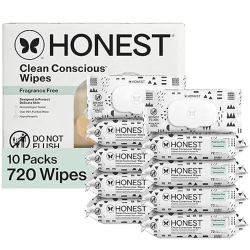 The Honest Company Hypoallergenic Multi-Use Baby Wipes for Sensitive Skin, Pattern Play, 720 Count