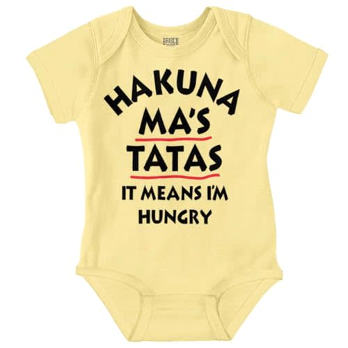 Brisco Brands New to Nursing Funny Hungry Babies Baby Romper Boys or Girls