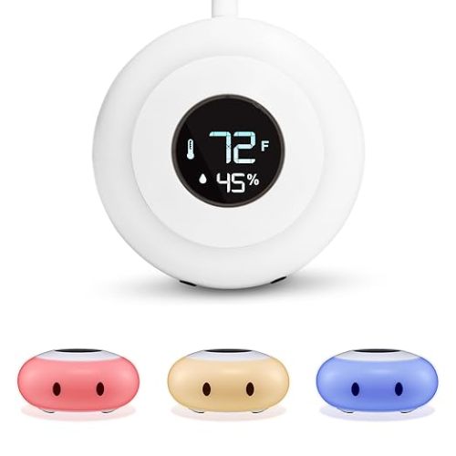 LittleHippo Kelvin Room Thermometer, Hygrometer and Color Changing Night Light - Indoor Temperature Monitor - Digital Thermostat and Humidity Gauge - Home Thermometer for Kids Bedroom or Nursery