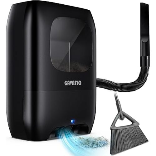 Pro Touchless Vacuum Automatic Dustpan - Ultra Fast & Powerful - Great for Sweeping Salon Pet Hair Food Dirt Kitchen, Canister Vacuum Cleaner Trash Can, Bagless, Auto Sensors, 1500 Watt-Black