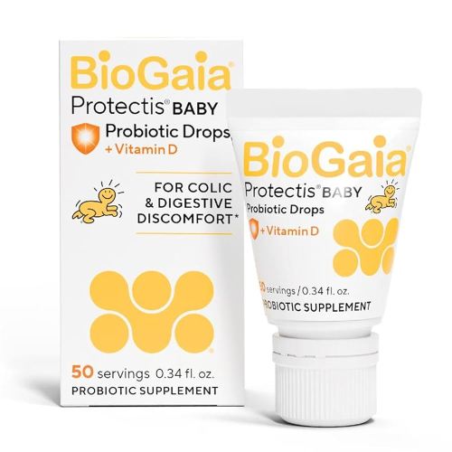 BioGaia Protectis Baby Probiotic Drops | Colic & Gas Relief + Vitamin D | Safe for Newborns | Ease Crying, Fussing, Colic, Gas, Spit-ups & Constipation | No Dairy, Soy & Gluten | 50 Day Supply | 10mL