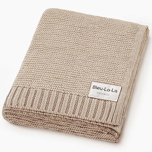 100% Organic Cotton Heritage Knit Textured Baby Blanket – Signature Heritage Knit, Soft Breathable Newborn Baby Blanket (Heritage - Oatmeal)