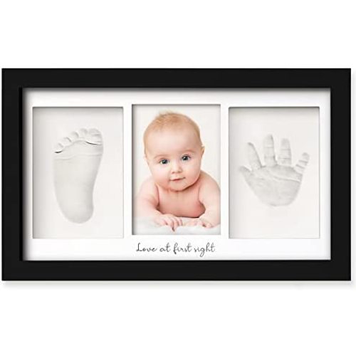 Baby Hand and Footprint Kit - Personalized Baby Gifts, Baby Footprint Kit, Newborn Keepsake Baby Handprint Kit, Baby Nursery Decor, New Baby Gift Sets, Baby Shower Gifts for Girls, Boys (Onyx Black)