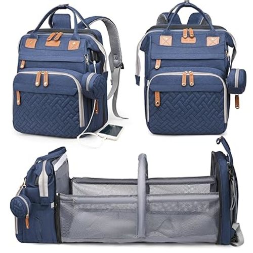Astro alan Baby Diaper Bags with Changing Station, Waterproof Diaper Bag Backpack for Moms Dads with USB Charging Port, Baby Shower Gifts, Large Capacity diaper backpack, Black
