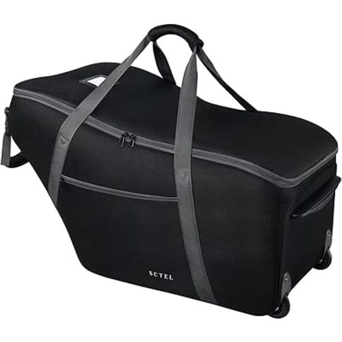 Car Seat Travel Bag for Airplane Fits Chicco KeyFit 30, UPPAbaby MESA, Nuna Pipa, Padded Car Seat Bag with Wheels, Infant Gate Check Bag with side pocket, Protective Feet, Adjustable Handle