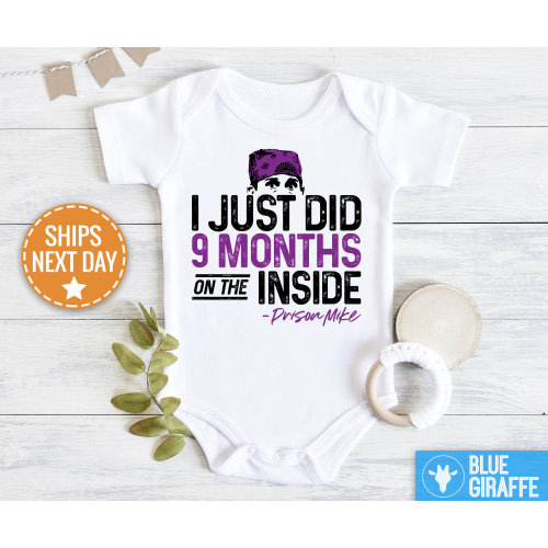 Prison Mike Baby Onesie®, I Just Did 9 Months Inside Bodysuit, Newborn Baby Gift, Baby Shower Gift, Funny Onesies, Prison Mike Onesie