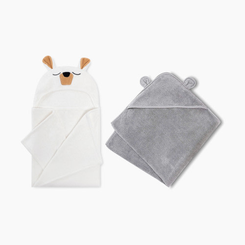 Natemia Animal Hooded Towel Bundle - Polar Bear & Grey