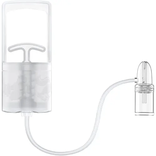 Nasal Aspirator for Baby and Toddler Nose Clearing with Hand Pump and Non-Invasive Tip for Quick, Quiet Suction, Clear Clogged Passages & Boogers, Co-Branded with CHIBOJI (2 Fingers Handle)