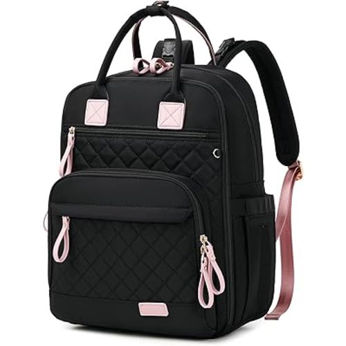 PAOIXEEL 18 Pockets Diaper Bag Backpack with Wet Pockets, Stroller Clips and Anti-theft Pocket