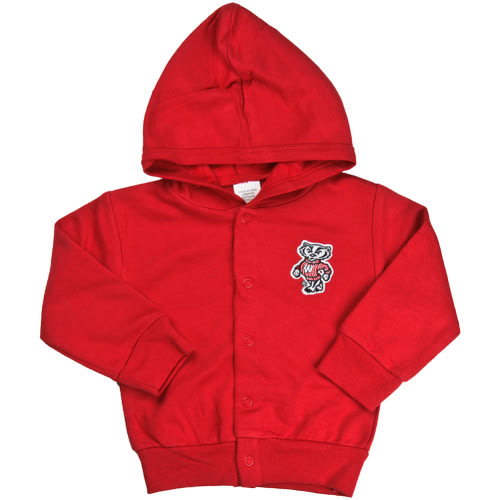 Creative Knitwear Infant Bucky Badger Snap Hoodie (Red) | University Book Store
