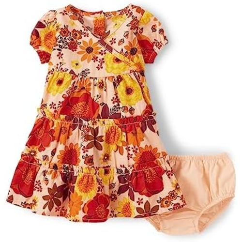 Gymboree Baby Girls' Short Sleeve Dressy Special Occasion Dresses with Diaper Cover
