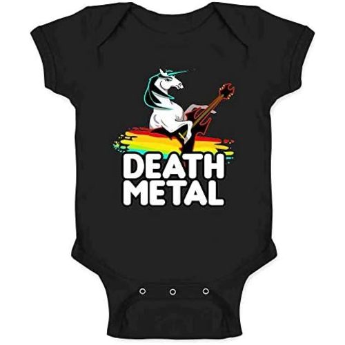 Pop Threads Death Metal Unicorn Retro Rainbow Funny Baby Toddler Kids Girl Boy T-Shirt