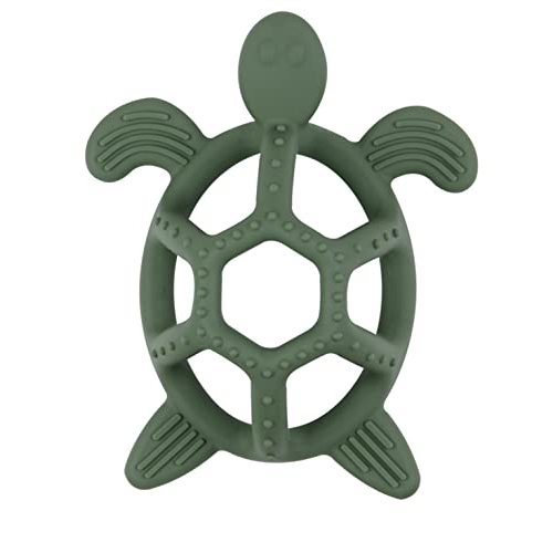 3D Turtle Model Teether Toy Made of Soft Silicone,Teething Toys for 3M+ Babies,Oral Motor Chew Toy BPA-Free (1 Pack)