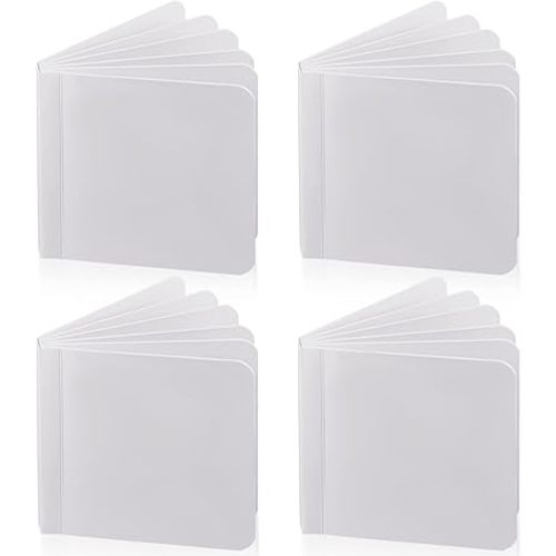 Gueevin 4 Pcs Hardcover Blank Board Book for Kids Chunky Thick Pages Book for Students Adults Sketching Drawing Writing School Office (5 x 5 Inch)