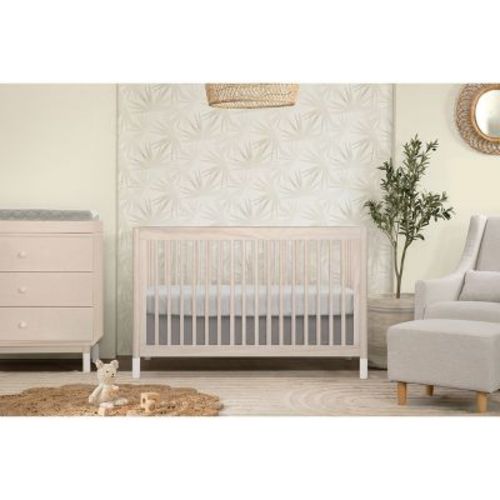 Babyletto Gelato 4-in-1 Convertible Crib with Toddler Rail - Honey/Vegan Tan Leather Feet