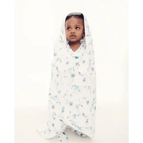 The Hooded Towel - Blue Botanical - Hill House Home
