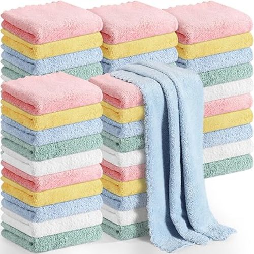 Newwiee 50 Pack Baby Burp Cloths 20''x10'' Absorbent Burping Cloths for Girl Boy Large Baby Rags Towels for Newborn Essential(Colorful)