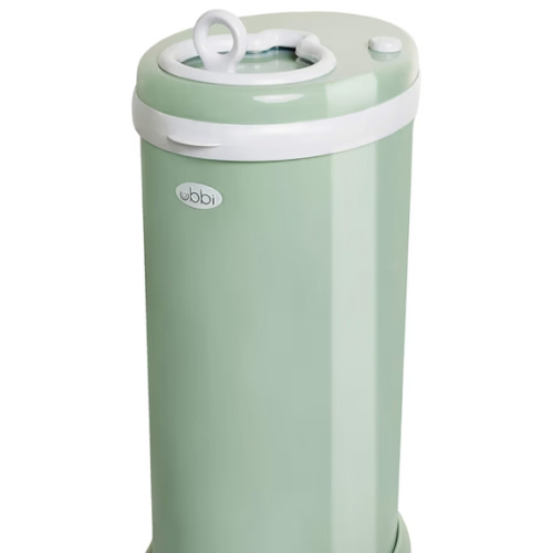 Ubbi Steel Diaper Pail, Odor Locking, No Special Bag Required, Award-Winning, Registry Must-Have, Sage Green