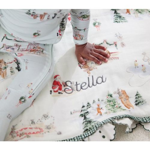 Riley Sheehey Holiday Oversized Organic Muslin Baby Blanket
