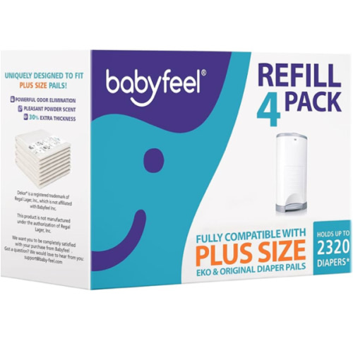 Babyfeel Refills DEKOR PLUS Diaper Pails | 4 Pack|