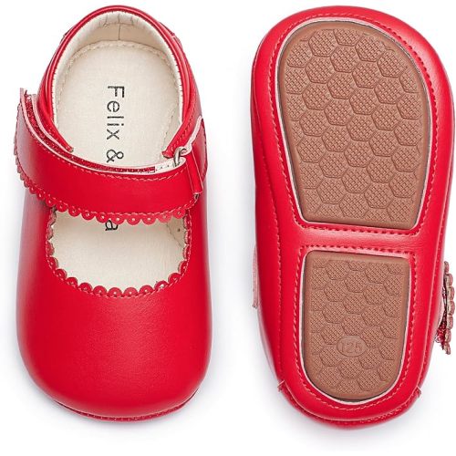 Felix & Flora Baby Dress Shoes - Infant Baby Girls Mary Jane Flats Moccasinss Soft Sole Walking Crib Shoes