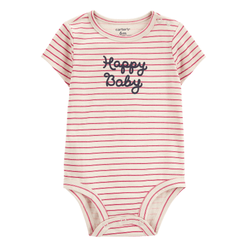 Baby Happy Baby Striped Short-Sleeve Bodysuit - Carter's | Carter's