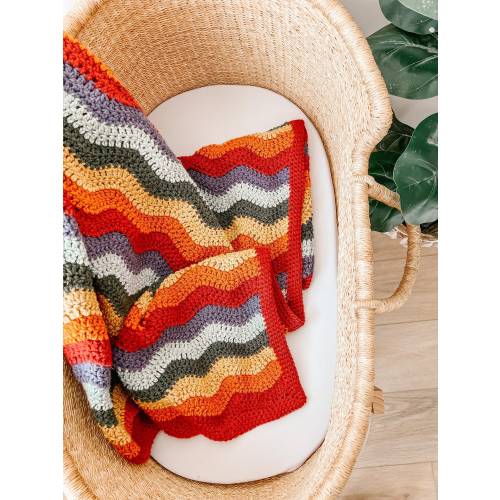 crochet wave baby blanket | handmade, baby blanket, baby gift, crochet blanket, heirloom baby blanket, rainbow baby, custom colors
