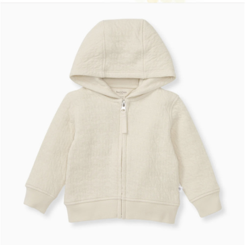 Organic Cotton Quilted Bee Baby Jacket - Oat